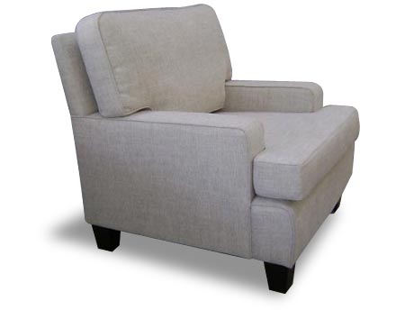Berkshire Armchair. Upholstered high backed New Zealand designed and made lounge chair with wooden feet.