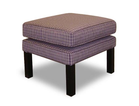 Edwin simple upholstered fooot stool with cushion and high square wooden legs.