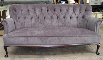 classic style couch recovered by Auckland's best upholstery company