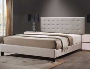 upholstered and buttoned headboard. Modern style.